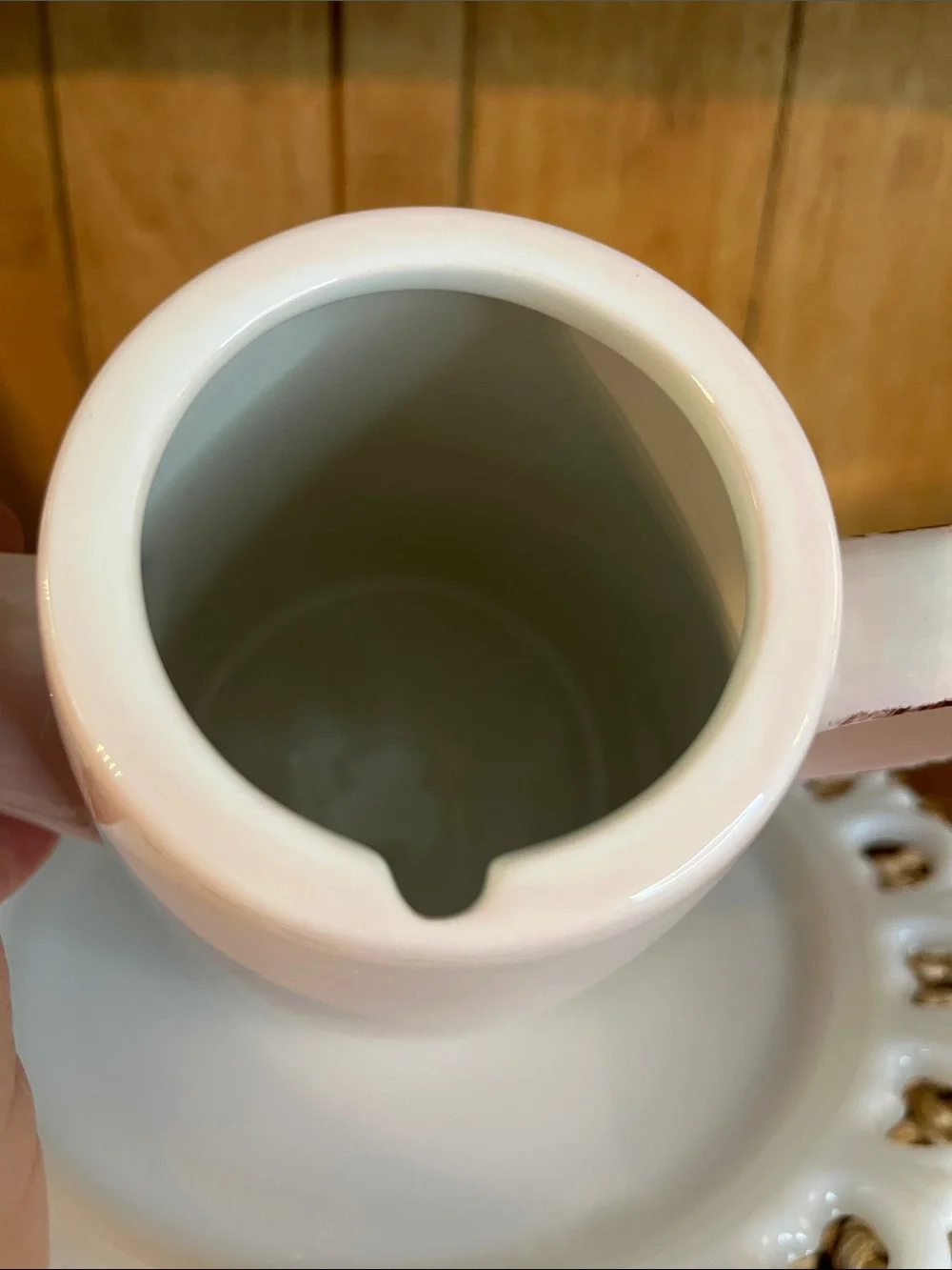 Discontinued,Pottery Barn Coffee/Tea Pot-Morning Story-Soft Pink w/Brown Details